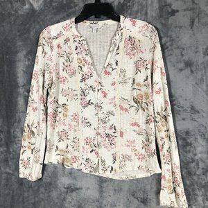 Lucky Brand Women’s Floral Shirt Pearl Buttons Size Small P